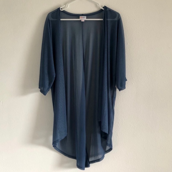LULAROE Navy Sheer Solid Lindsay Kimono Cardigan - Picture 10 of 12